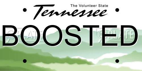 BOOSTED Tennessee License Plate