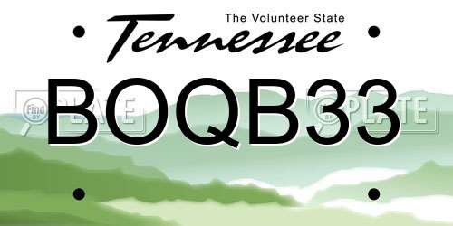 BOQB33 Tennessee License Plate