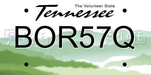 BOR57Q Tennessee License Plate
