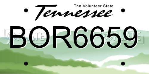 BOR6659 Tennessee License Plate