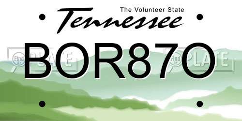 BOR87O Tennessee License Plate