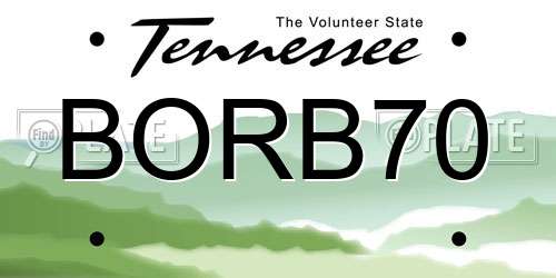 BORB70 Tennessee License Plate