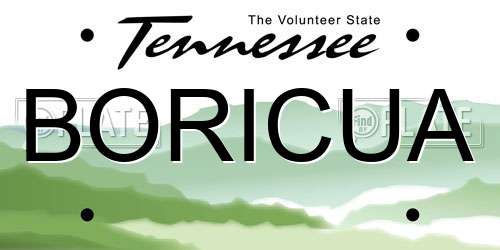 BORICUA Tennessee License Plate