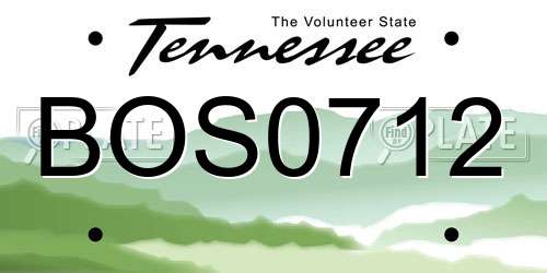 BOS0712 Tennessee License Plate