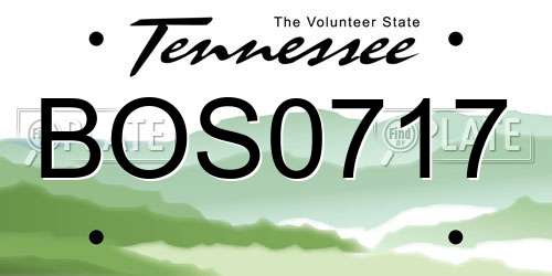 BOS0717 Tennessee License Plate
