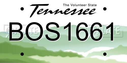 BOS1661 Tennessee License Plate