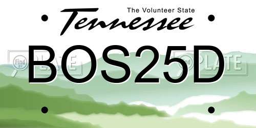 BOS25D Tennessee License Plate