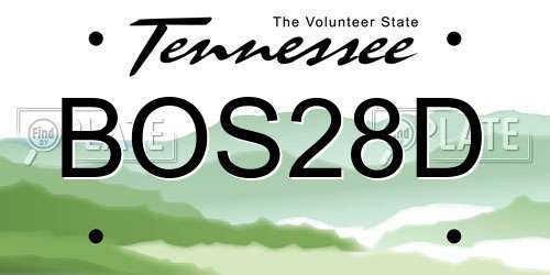 BOS28D Tennessee License Plate