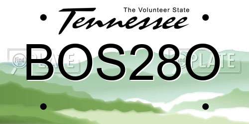 BOS28O Tennessee License Plate