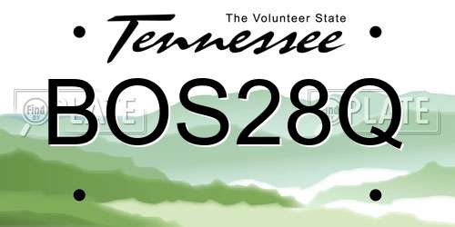 BOS28Q Tennessee License Plate