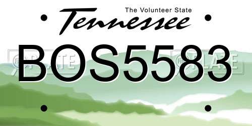 BOS5583 Tennessee License Plate