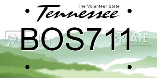 BOS711 Tennessee License Plate