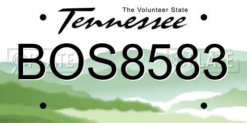 BOS8583 Tennessee License Plate
