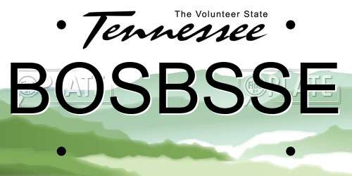 BOSBSSE Tennessee License Plate