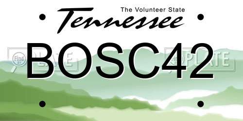BOSC42 Tennessee License Plate