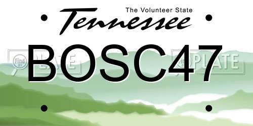 BOSC47 Tennessee License Plate