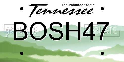 BOSH47 Tennessee License Plate