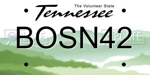 BOSN42 Tennessee License Plate