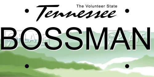 BOSSMAN Tennessee License Plate