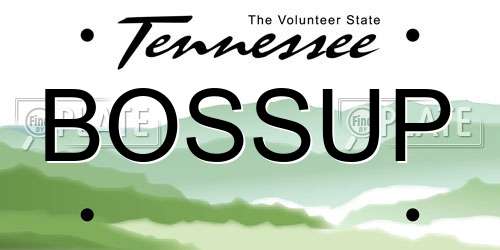 BOSSUP Tennessee License Plate