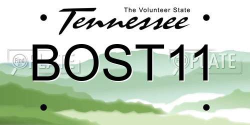 BOST11 Tennessee License Plate