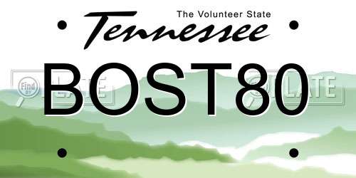 BOST80 Tennessee License Plate
