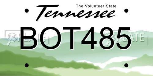 BOT485 Tennessee License Plate