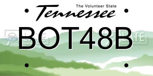 BOT48B Tennessee License Plate