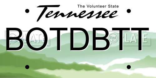 BOTDBTT Tennessee License Plate
