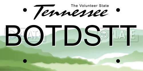BOTDSTT Tennessee License Plate