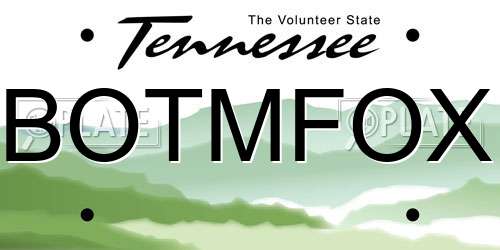BOTMFOX Tennessee License Plate