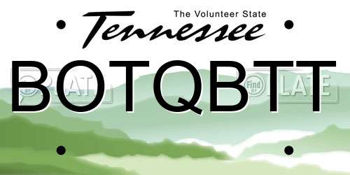 BOTQBTT Tennessee License Plate