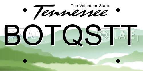 BOTQSTT Tennessee License Plate
