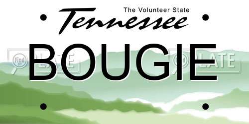 BOUGIE Tennessee License Plate