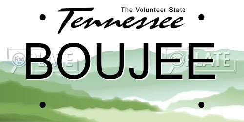 BOUJEE Tennessee License Plate