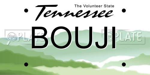 BOUJI Tennessee License Plate