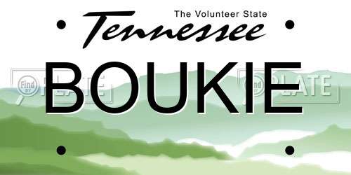 BOUKIE Tennessee License Plate