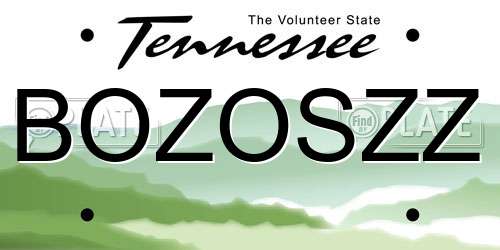 BOZOSZZ Tennessee License Plate
