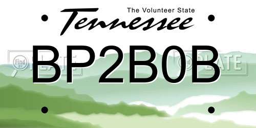 BP2B0B Tennessee License Plate