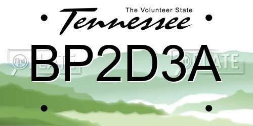 BP2D3A Tennessee License Plate