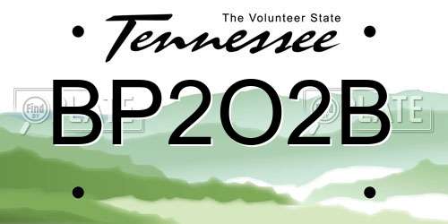 BP2O2B Tennessee License Plate