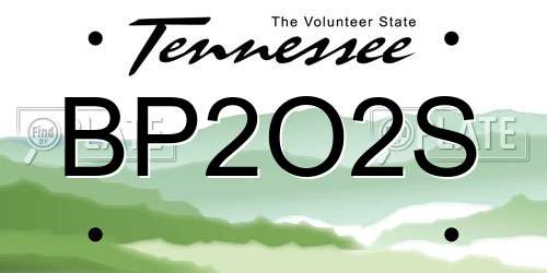 BP2O2S Tennessee License Plate