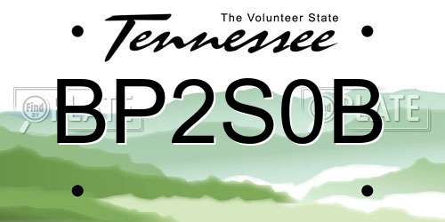 BP2S0B Tennessee License Plate