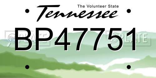 BP47751 Tennessee License Plate