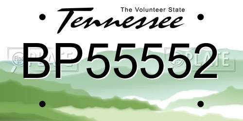 BP55552 Tennessee License Plate
