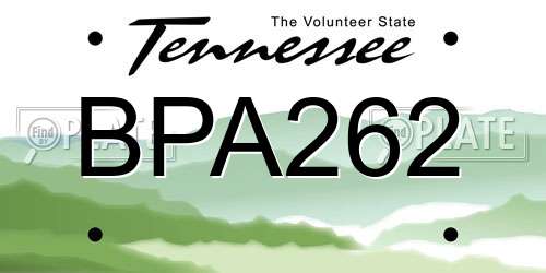 BPA262 Tennessee License Plate