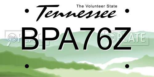 BPA76Z Tennessee License Plate