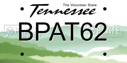 BPAT62 Tennessee License Plate