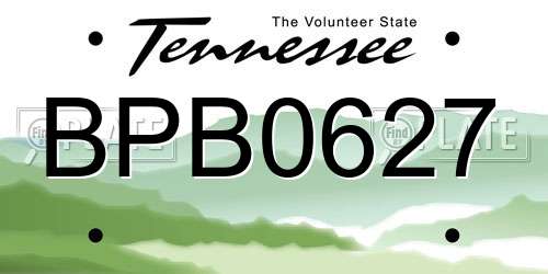 BPB0627 Tennessee License Plate