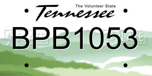 BPB1053 Tennessee License Plate